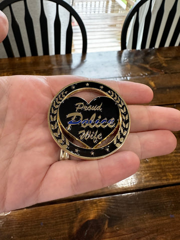 Proud Police Wife Challenge Coin