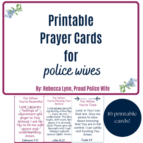 Printable Prayer Cards for Police Wives